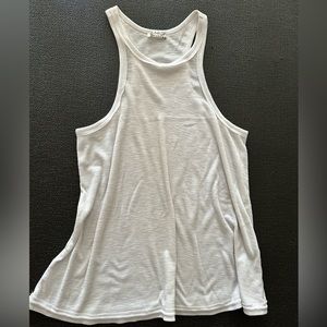 Free People high neck ribbed white tank